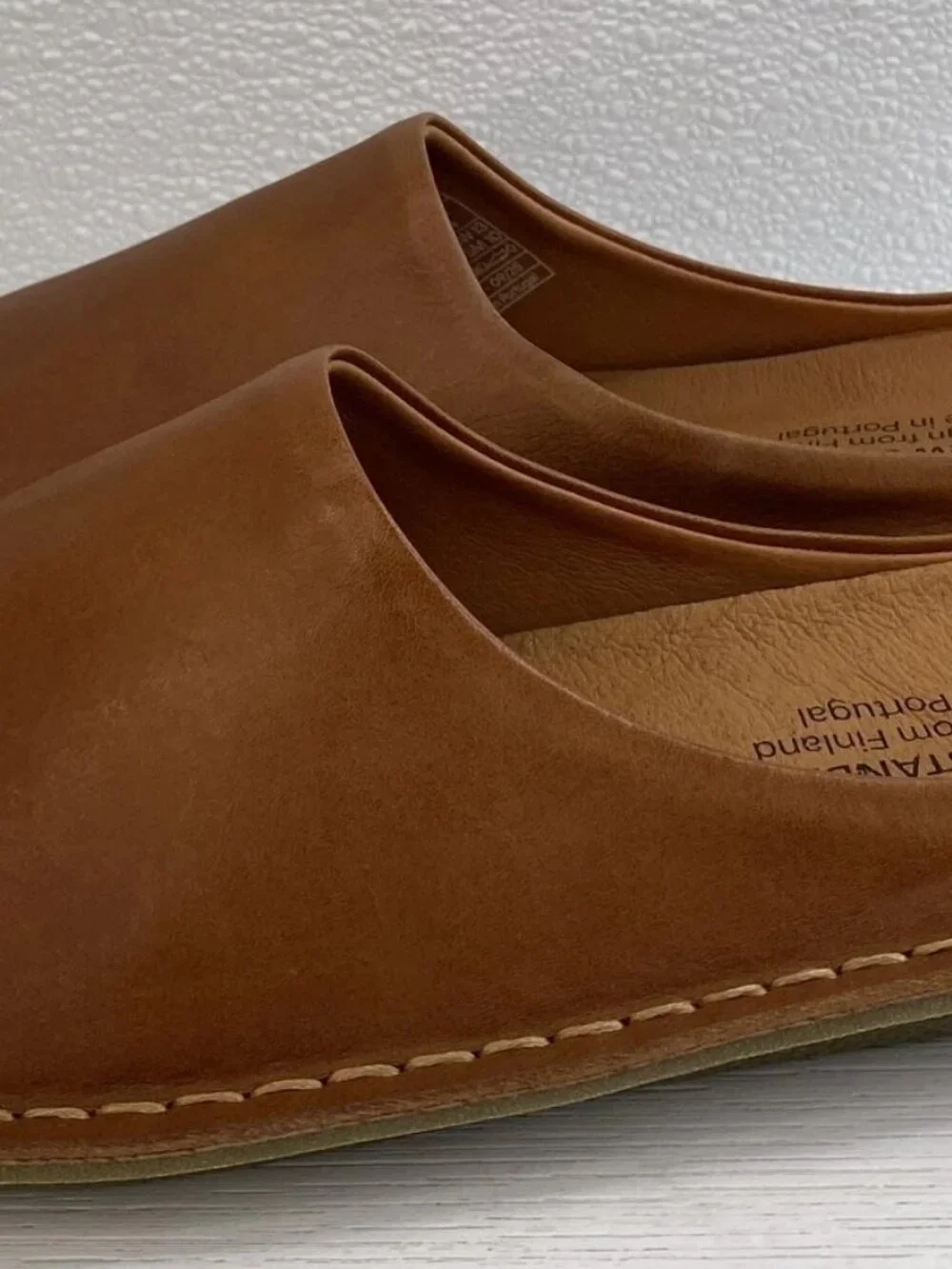 Vibae Saint Tropez Slides Men's Size 10 Cognac Brownn Leather Open Toe Sandals